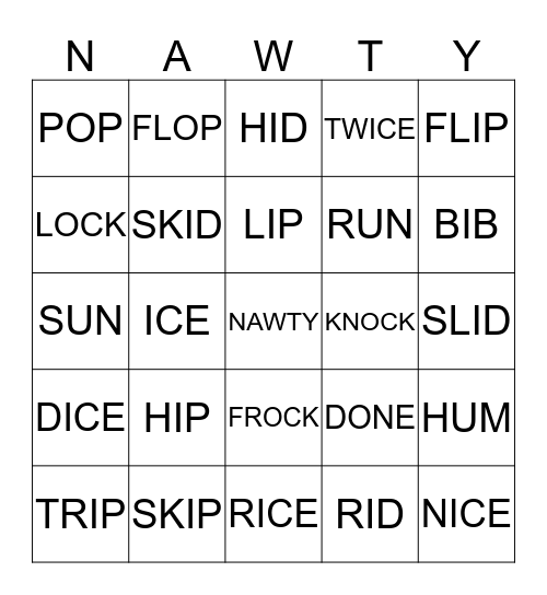 FUNTASY LAND BINGO Card