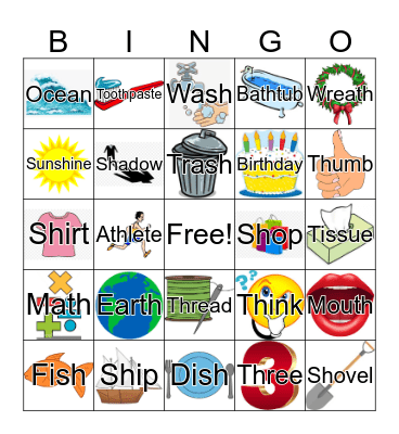 /ʃ/ and /θ/ Bingo Card