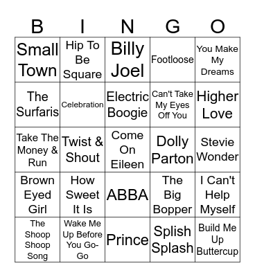 Oldies But Goodies Bingo Card