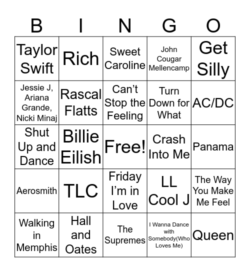 Free for All Bingo Card