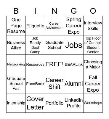 Career Bingo  Bingo Card