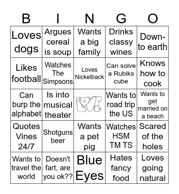 LOVE BINGO Card