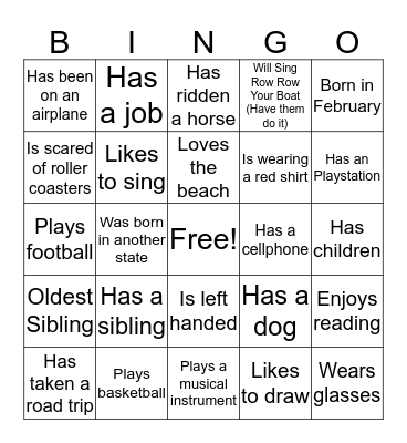 Soaring Singles Human Bingo Card
