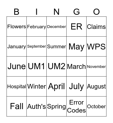 Let's Play BINGO!!! Bingo Card