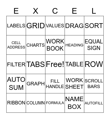 "EXCEL"LING Bingo Card