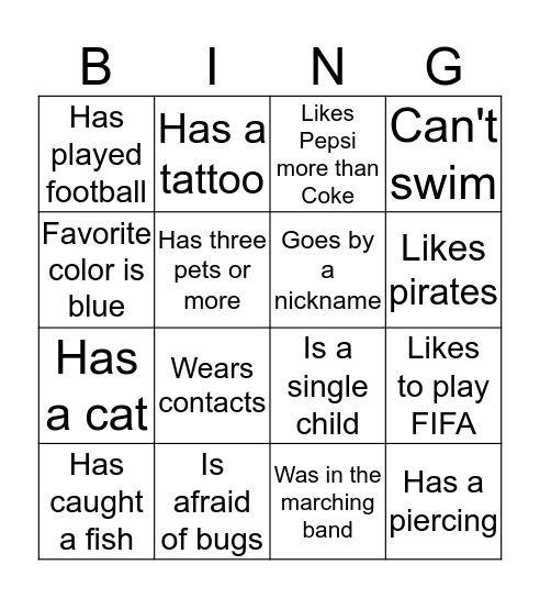 Get to know each other ESUH Bingo Card