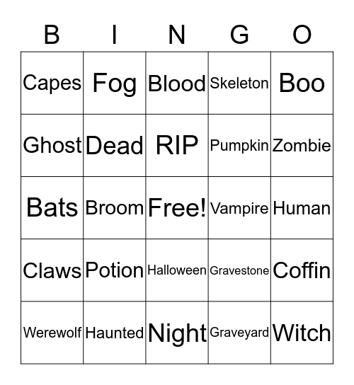 Supernatural Bingo Card