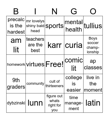 Senior Speakout 2020 Bingo Card