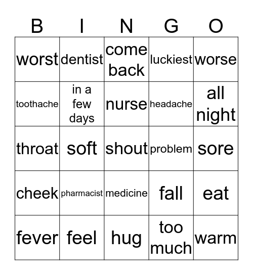 Lesson.20 Bingo Card