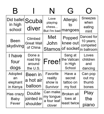 Estaprise Bingo Card