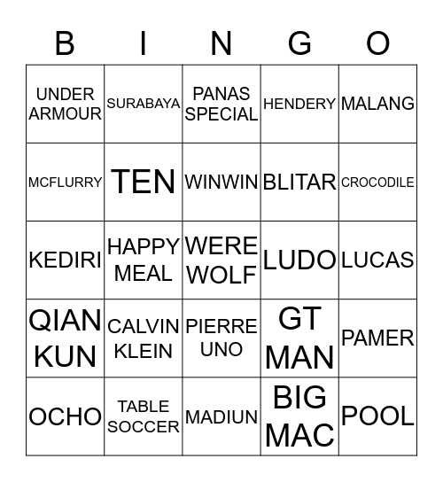 BINGO WITH UNIVERSOLOGY Bingo Card