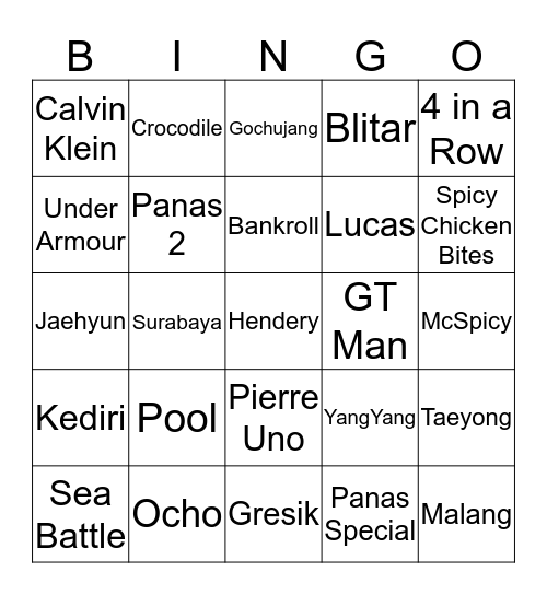 Alv-ayo Bingo Card