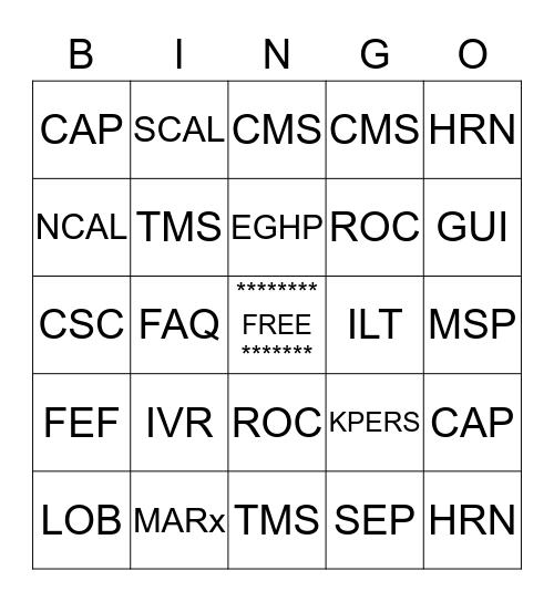 AEP BINGO Card