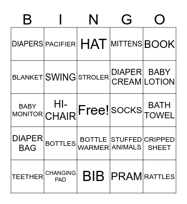 BABY SHOWER BINGO Card