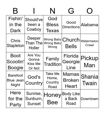 Southern Charm  Bingo Card