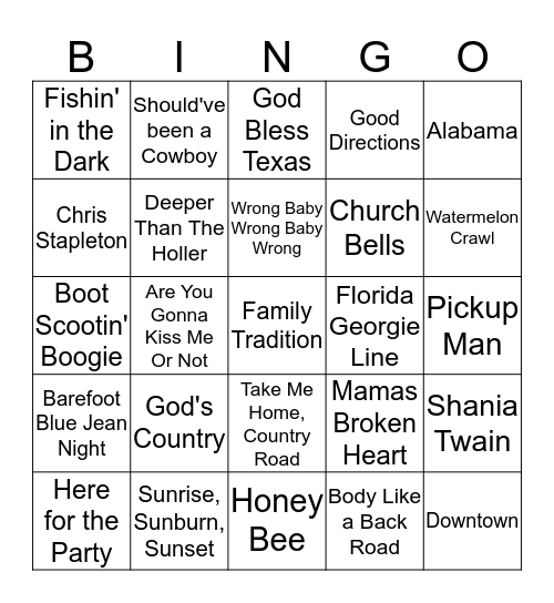 Southern Charm  Bingo Card