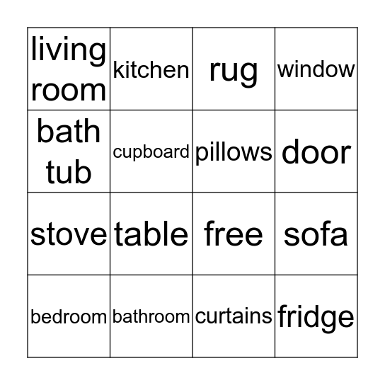 Home Bingo Card
