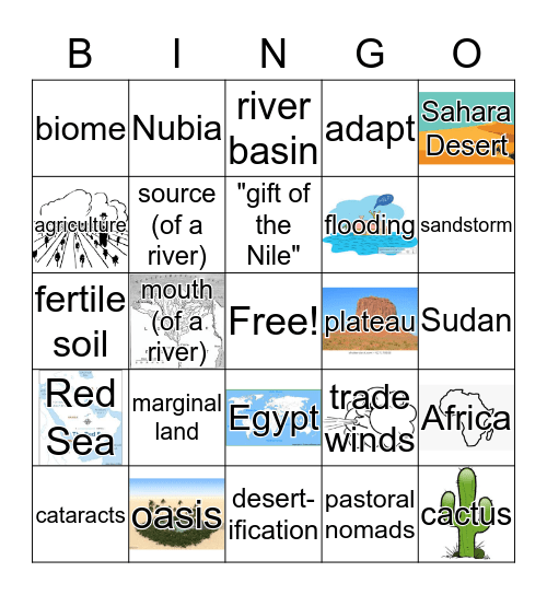Unit 6: Africa - Bingo Card