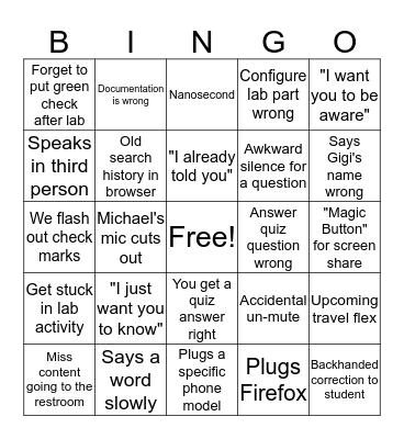 Michael's Okta Training Bingo Card