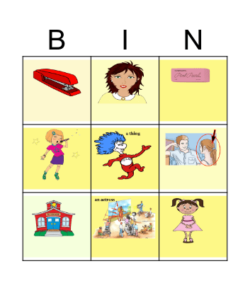 Classroom Things-feminine Bingo Card