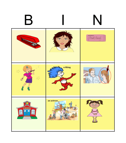 Classroom Things-feminine Bingo Card