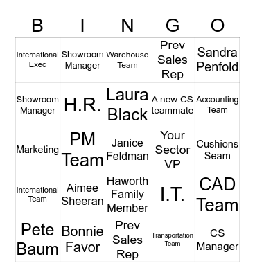 Janus Bingo Card