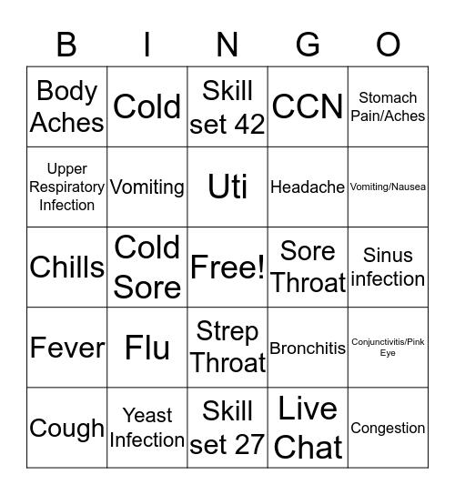 Virtual Bingo  Bingo Card