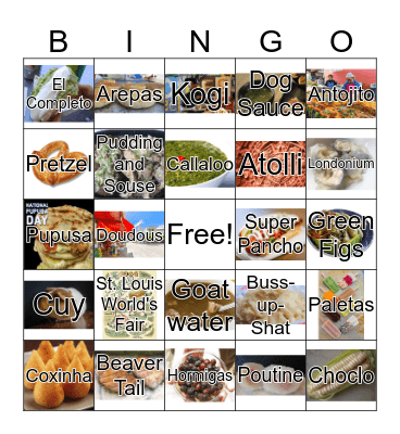 Street Food Bingo Card
