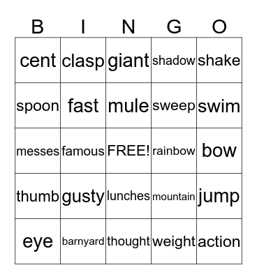 Review Bingo Card