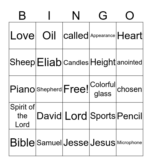 Worship Sunday Bingo Card