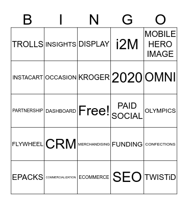 MARKETING  Bingo Card