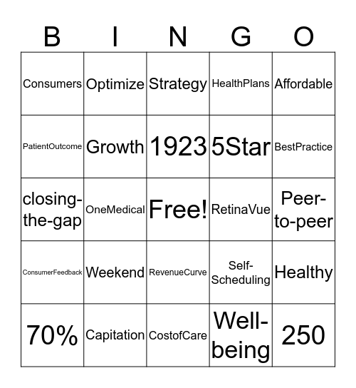 Vision 2025 Bingo Card