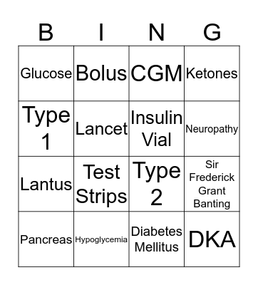 Dia-BINGO! Bingo Card