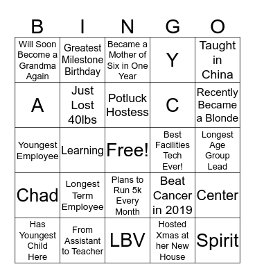 LBV, LBV, LBV! Bingo Card