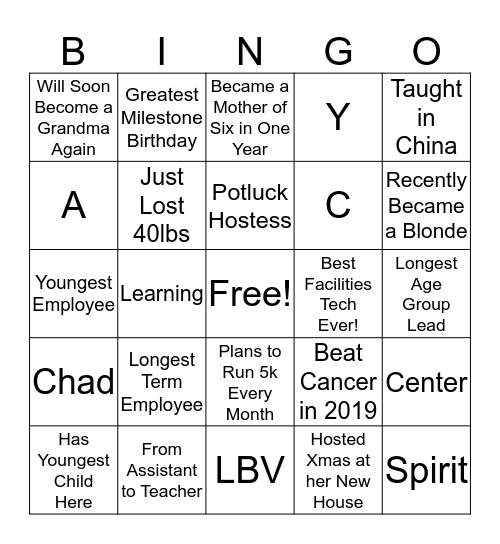 LBV, LBV, LBV! Bingo Card