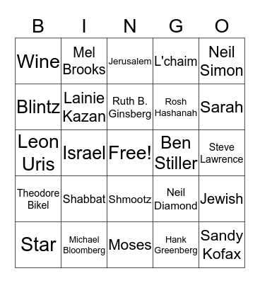 YCC BINGO Card