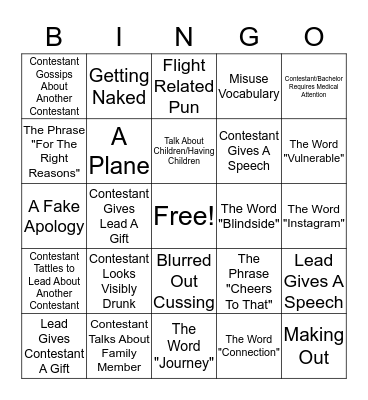 Peter's Season Week 4 Bingo Card