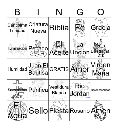 Mi Bautizo - Mila  Bingo Card