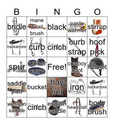 Horse Bingo Card
