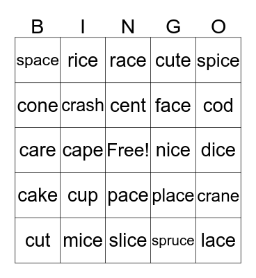 Hard/Soft C 1st Bingo Card