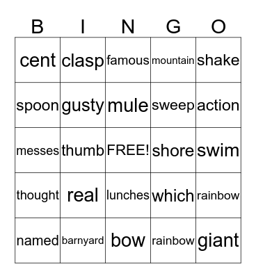 Review Bingo Card