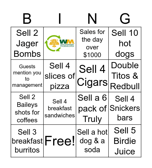 Cart Girl Waste Managment BINGO  Bingo Card