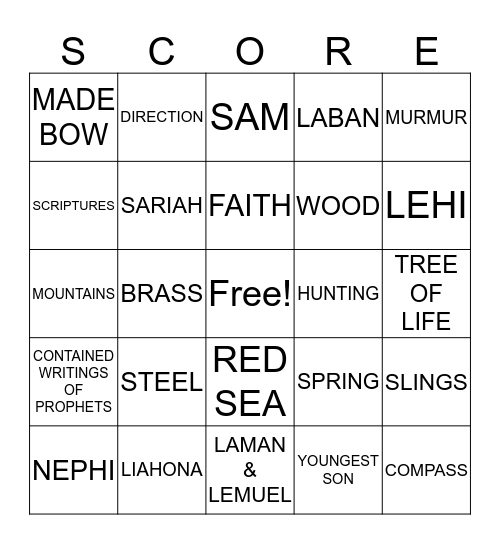 NEPHI'S FAITH Bingo Card