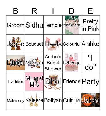 BalleBalleArshke Bridal Bingo Card