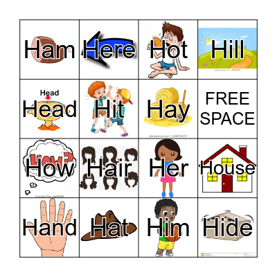 Letter H Bingo Card