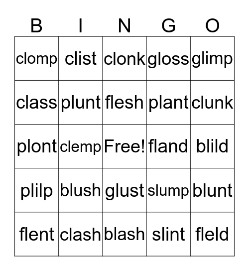 All L blends  Bingo Card
