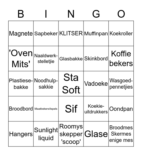 PAMELA KOMBUISTEE Bingo Card