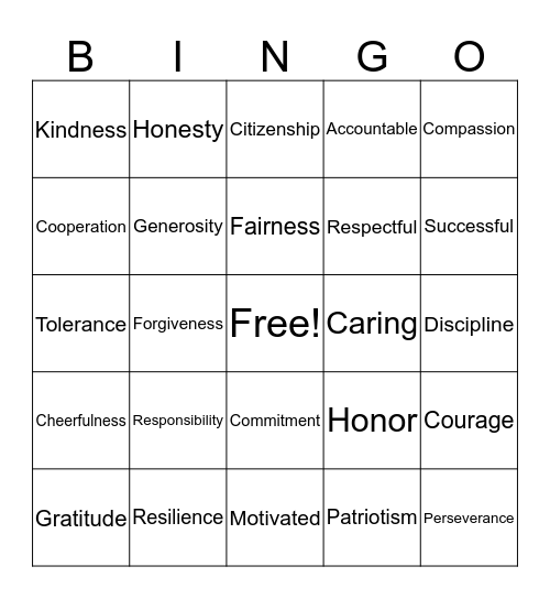 RHMS Spirit Week! Bingo Card