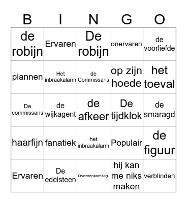 Thema 4 Verandering Bingo Card