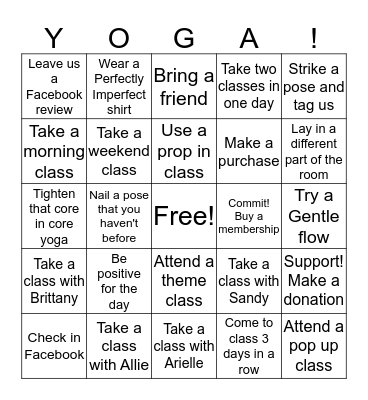 FEBRUARY CHALLENGE Bingo Card